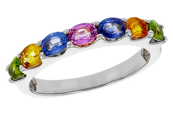 K284-02944: LDS WED RG 1.54 TW MULTI-COLOR SAPPHIRE