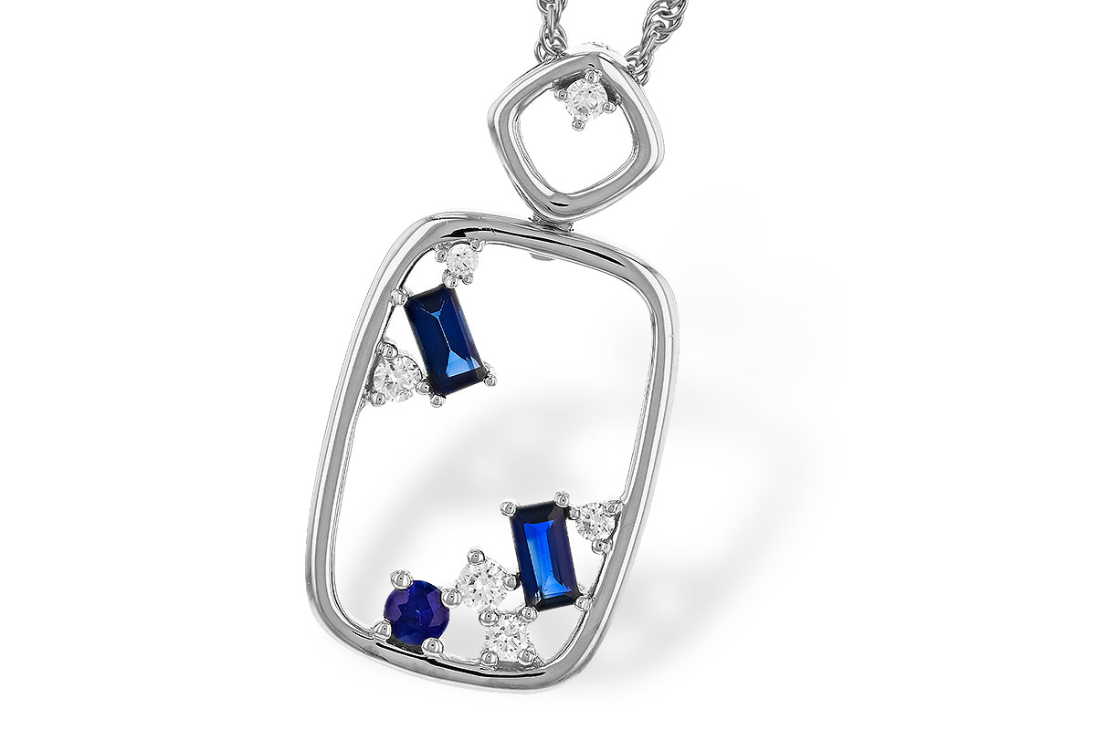 K284-05681: NECKLACE .35 TW SAPPHIRE .46 TGW