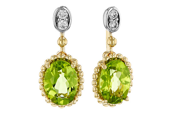 K284-07526: EARR 1.36 TW PERIDOT 1.42 TGW (7x5MM OV)