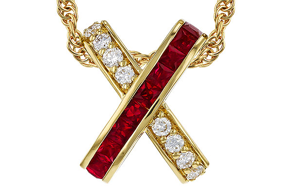 K284-08390: NECKLACE .53 TW RUBY .70 TGW