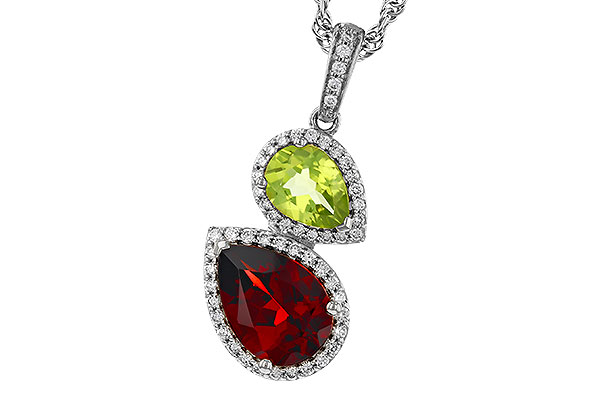 K284-08408: NECKLACE 2.74 SEMI-PREC (GAR,PER) 2.95 TGW