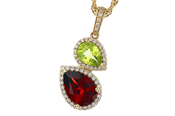 K284-08408: NECKLACE 2.74 SEMI-PREC (GAR,PER) 2.95 TGW