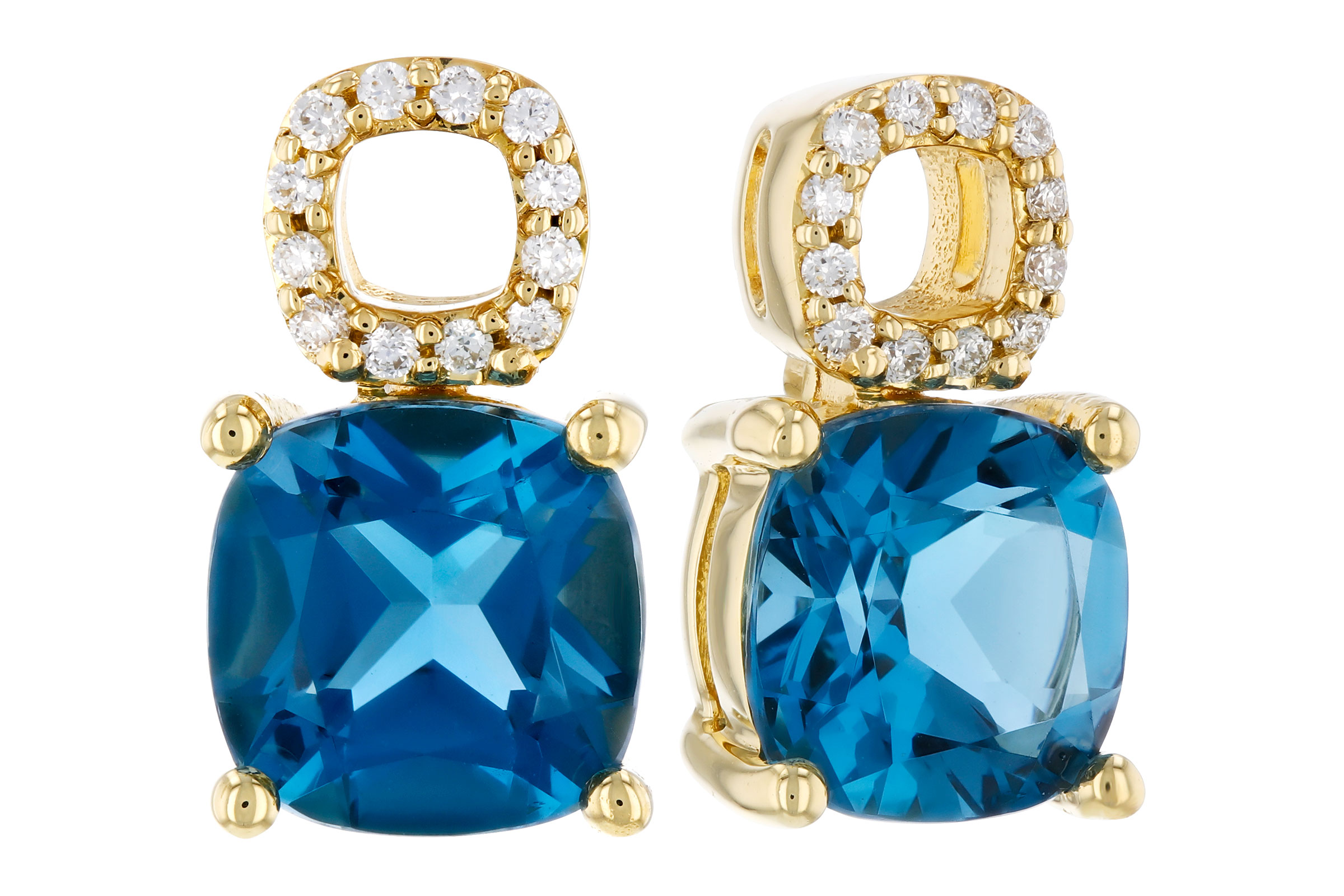K284-92962: EARR 1.92 TW LONDON BLUE TOPAZ 1.98 TGW (6MM LBT)