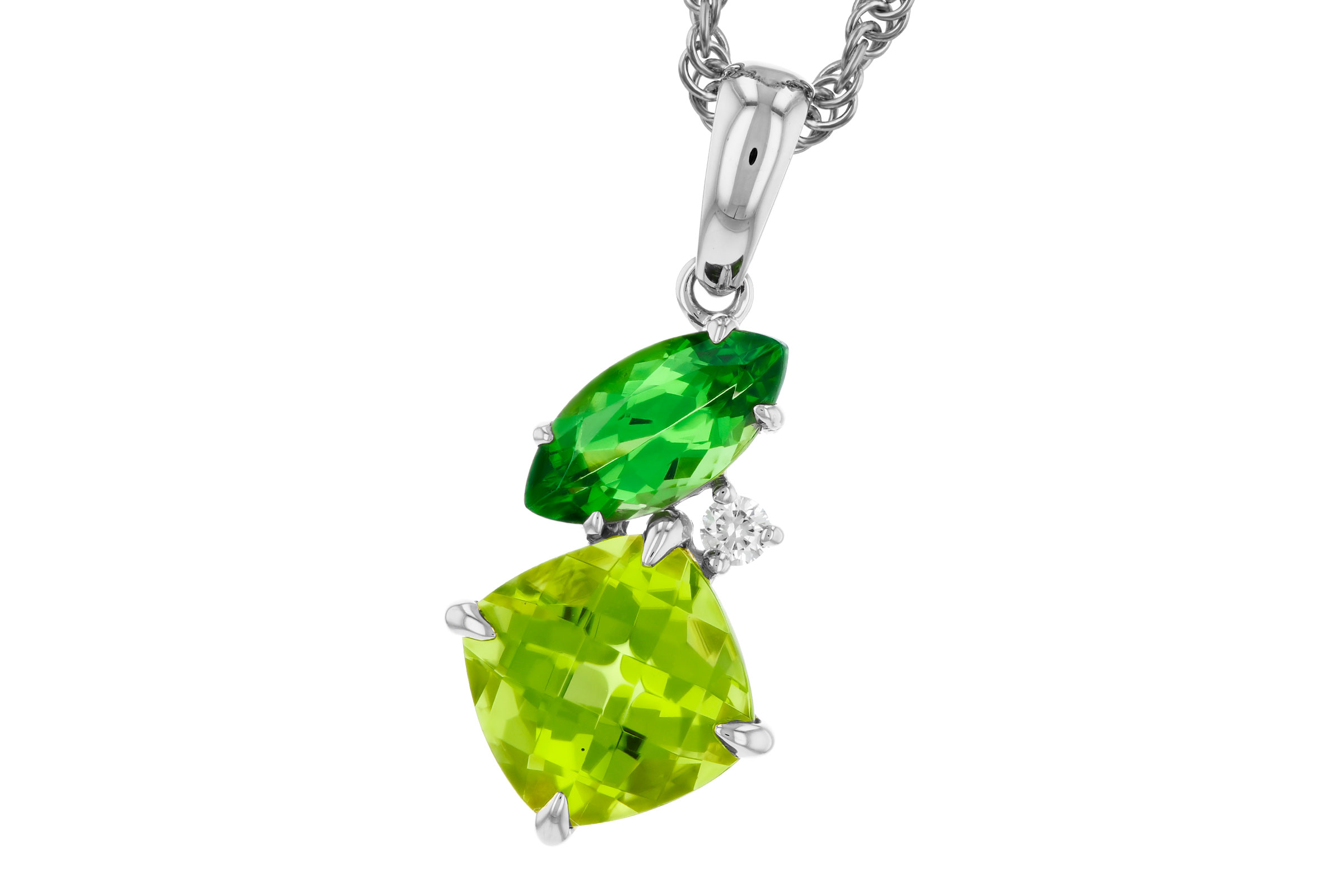 K284-93844: NECKLACE 1.97 TW SEMI-PREC (PER,TSAV) 2.00 TGW