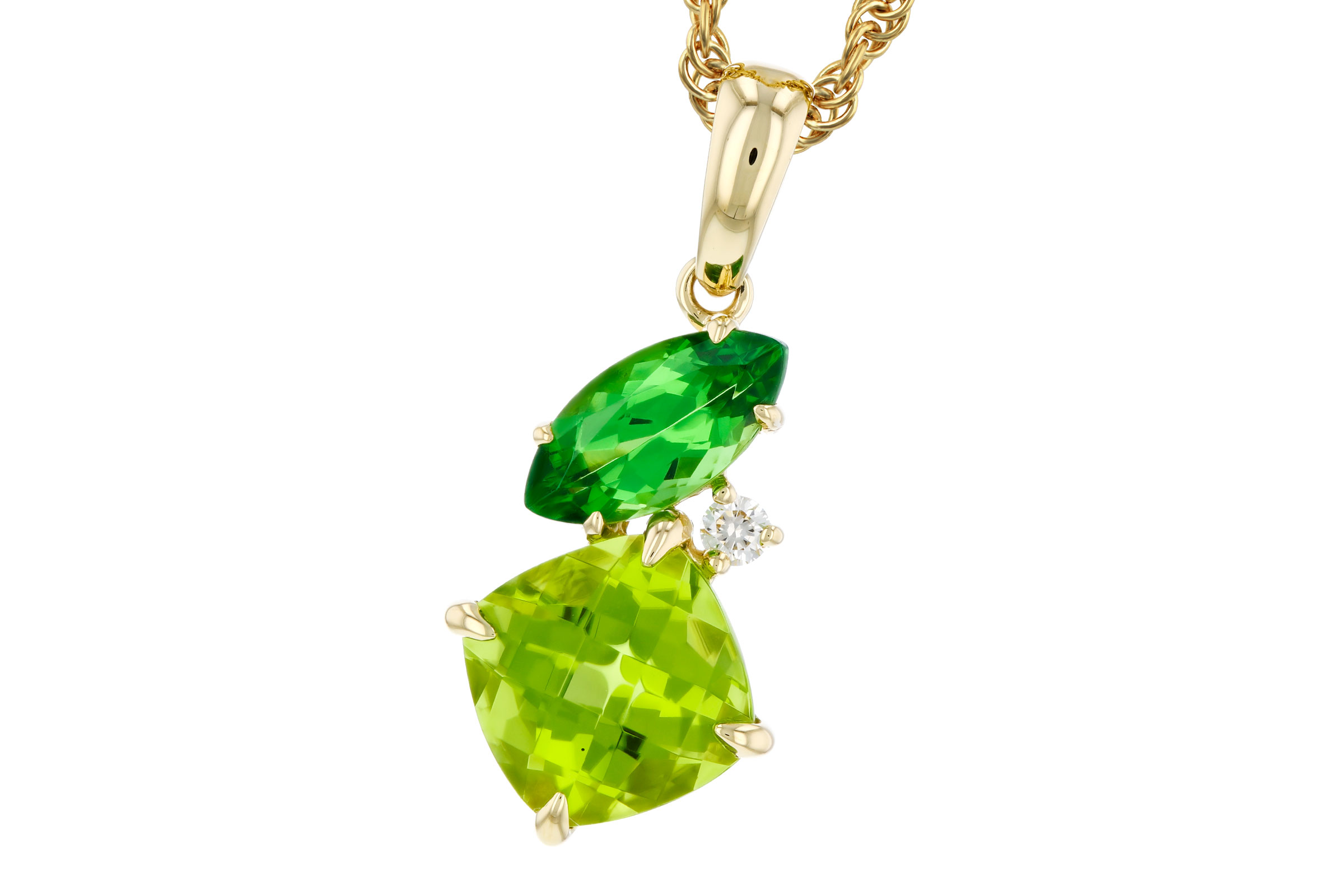 K284-93844: NECKLACE 1.97 TW SEMI-PREC (PER,TSAV) 2.00 TGW