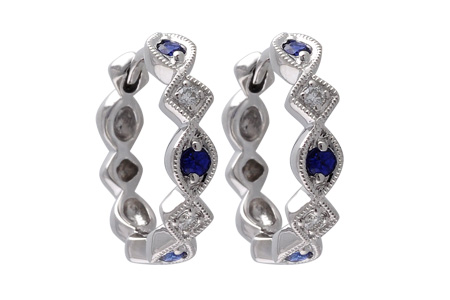 L010-36553: EARRINGS .20 SAPP .25 TGW