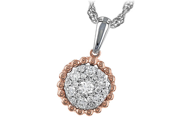 L199-47508: NECKLACE .33 TW (ROSE & WHITE GOLD)