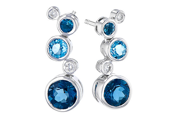 L282-24808: EARR 2.27 BLUE TOPAZ 2.40 TGW