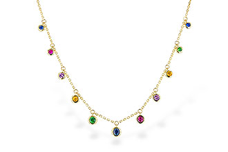 L283-15671: NECK .90 TW MULTI-COLOR SAPPH & GREEN GARNET (18")