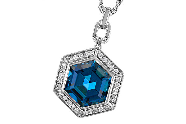 L284-02053: NECK 3.40 LONDON BLUE TOPAZ 3.55 TGW (9MM LBT)
