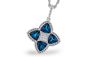 L284-04744: NECKLACE 2.79 LONDON BLUE TOPAZ 2.85 TGW