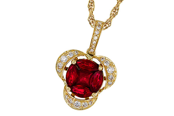 L284-05699: NECKLACE .86 TW RUBY 1.00 TGW