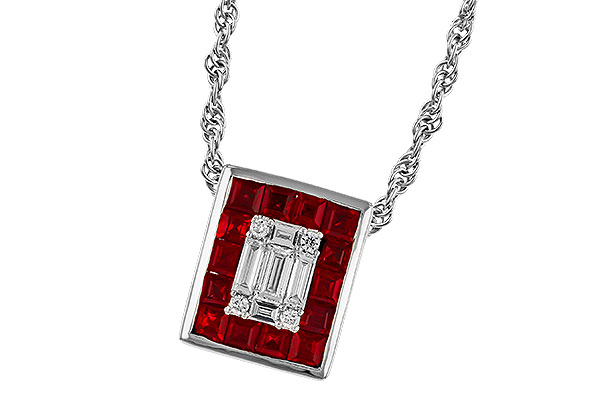 L284-07508: NECKLACE .82 RUBY TW 1.00 TGW