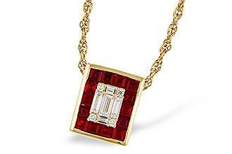 L284-07508: NECKLACE .82 RUBY TW 1.00 TGW