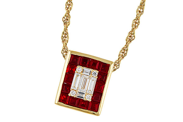 L284-07508: NECKLACE .82 RUBY TW 1.00 TGW
