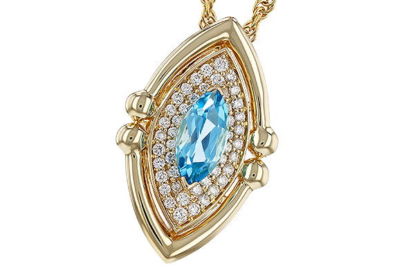 L284-08390: NECKLACE .54 BLUE TOPAZ .70 TGW (8x4MM BT)