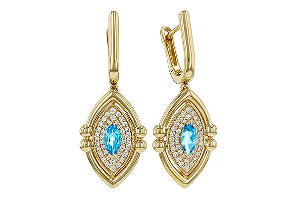 L284-91144: EARRINGS .50 TW BLUE TOPAZ .78 TGW (6x3MM BT)
