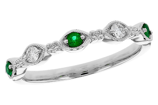 L284-91171: LDS WED RG .10 TW EMERALD .19 TGW