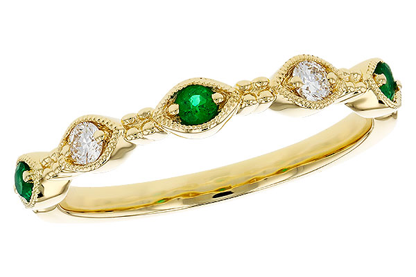 L284-91171: LDS WED RG .10 TW EMERALD .19 TGW