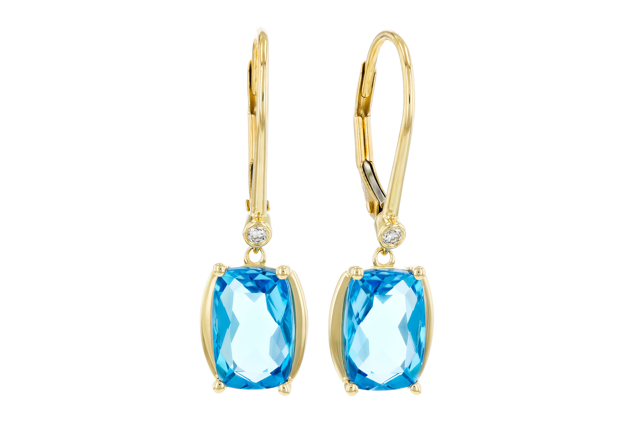 L284-92935: EARRINGS 3.82 TW BLUE TOPAZ 3.85 TGW (9x6MM BT)