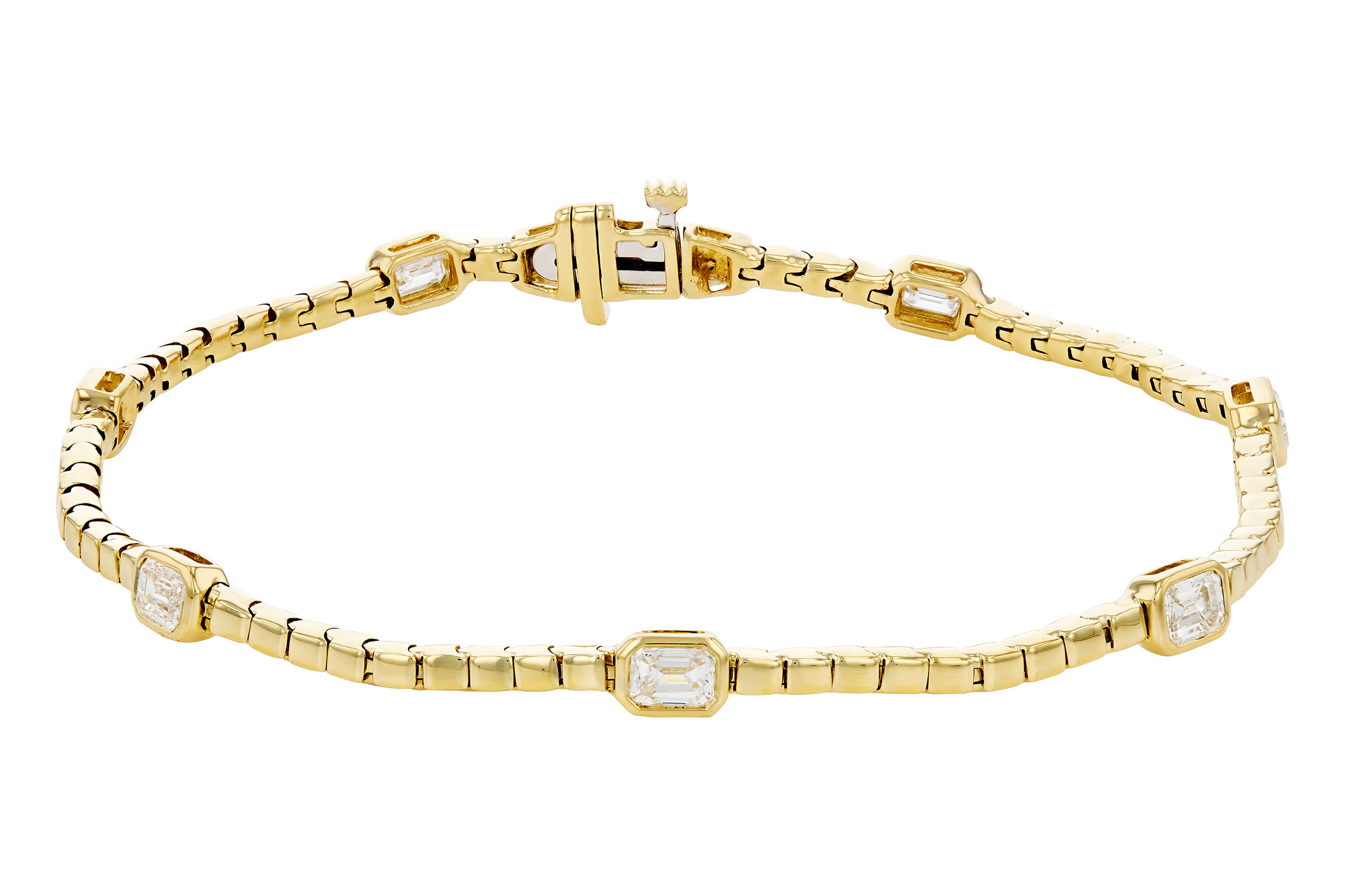 L284-92971: BRACELET 1.32 TW EMERALD CUT DIA (7")