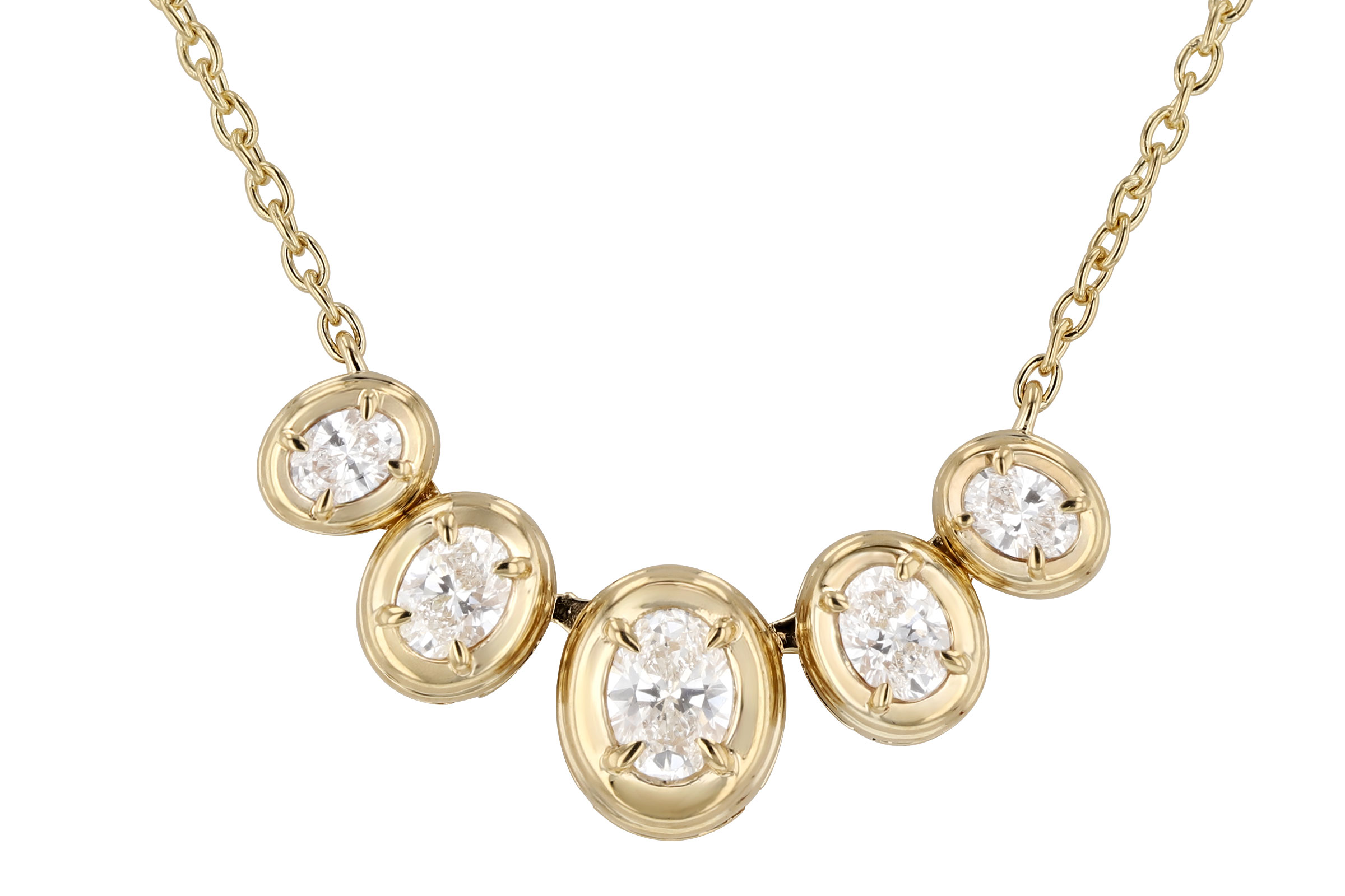 L284-92999: NECKLACE .85 TW OVAL CUT DIA (18")