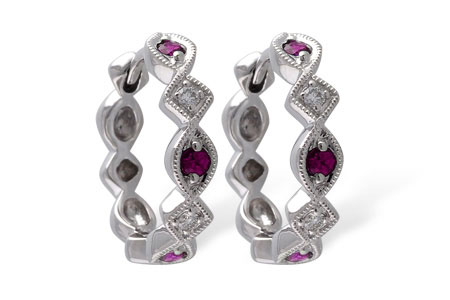 M010-36553: EARRINGS .20 RUBY .25 TGW