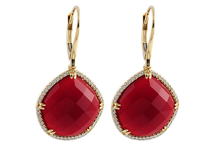 M195-82062: EARR 14.15 RED AGATE 14.43 TGW