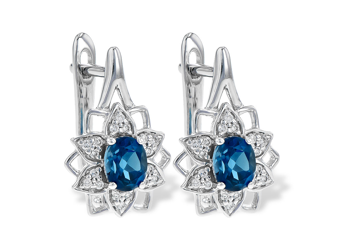 M198-61108: EARR .76 BLUE TOPAZ .89 TGW