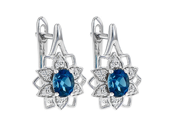 M198-61108: EARR .76 BLUE TOPAZ .89 TGW