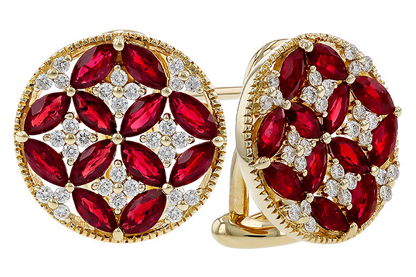 M284-01180: EARRINGS 2.07 TW RUBY 2.37 TGW