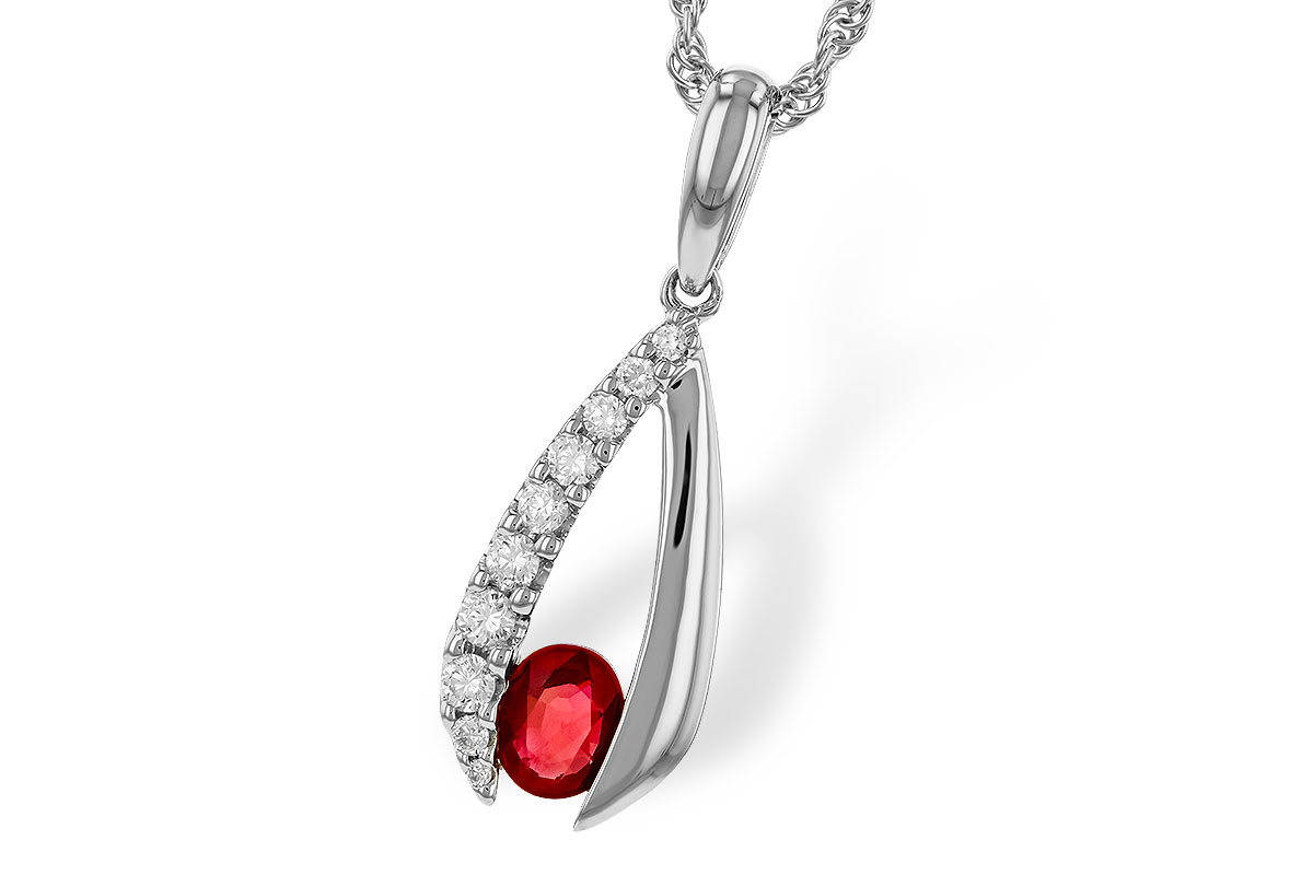 M284-04817: NECKLACE .34 RUBY .50 TGW (5x4 RUBY)