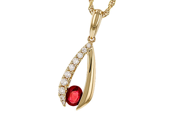 M284-04817: NECKLACE .34 RUBY .50 TGW (5x4 RUBY)