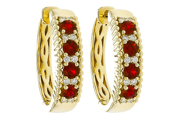 M284-08435: EARRINGS .54 TW RUBY .66 TGW