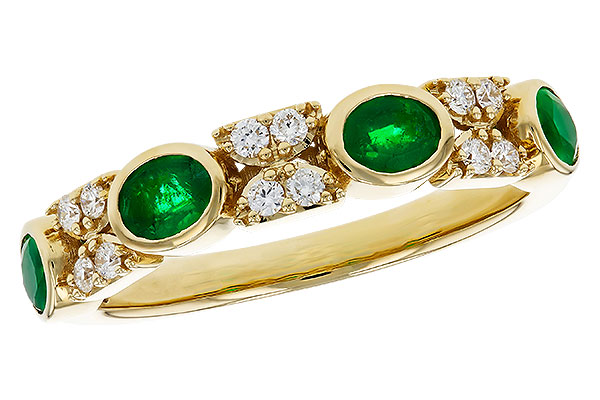 M284-91162: LDS WED RG .54 TW EMERALD .68 TGW