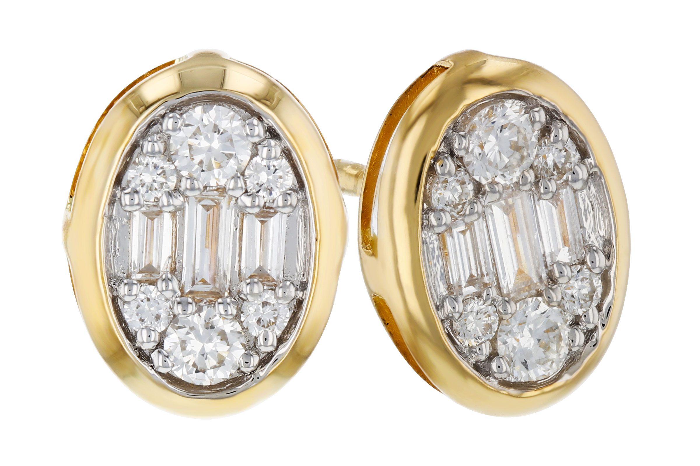 M284-92980: EARRINGS .08 TW BAGUETTE .24 TW